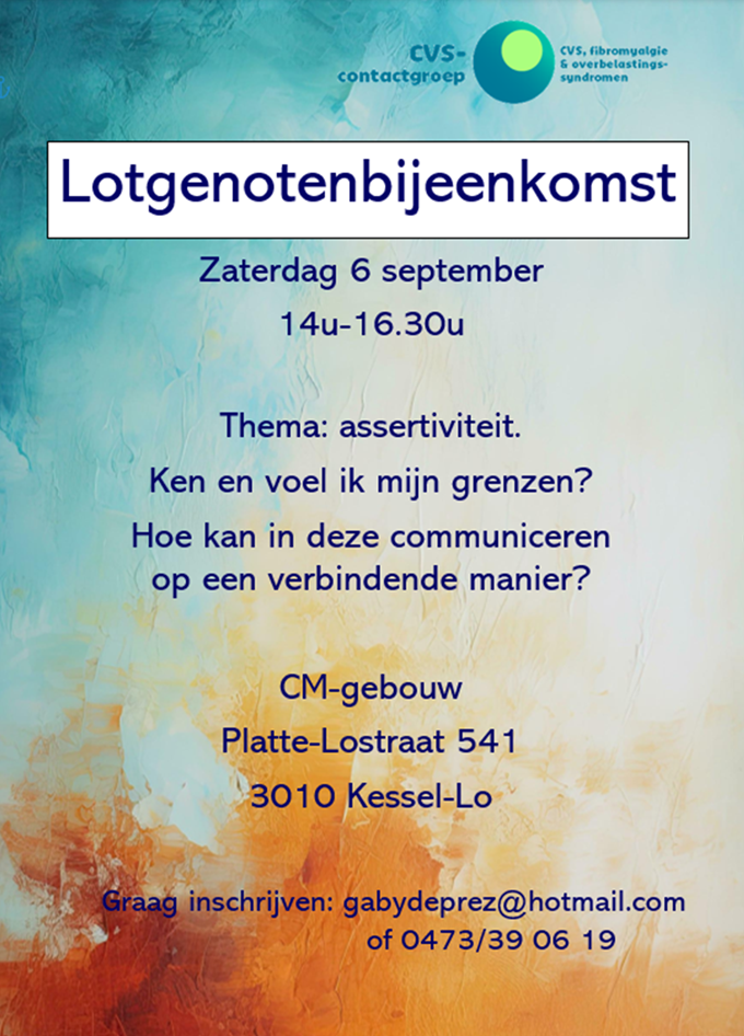 Lotgenotenbijeenkomst (thema assertiviteit)
