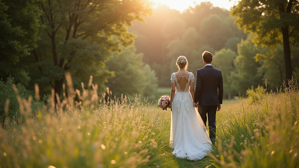 Eye-level view of a serene outdoor wedding venue in Tennessee