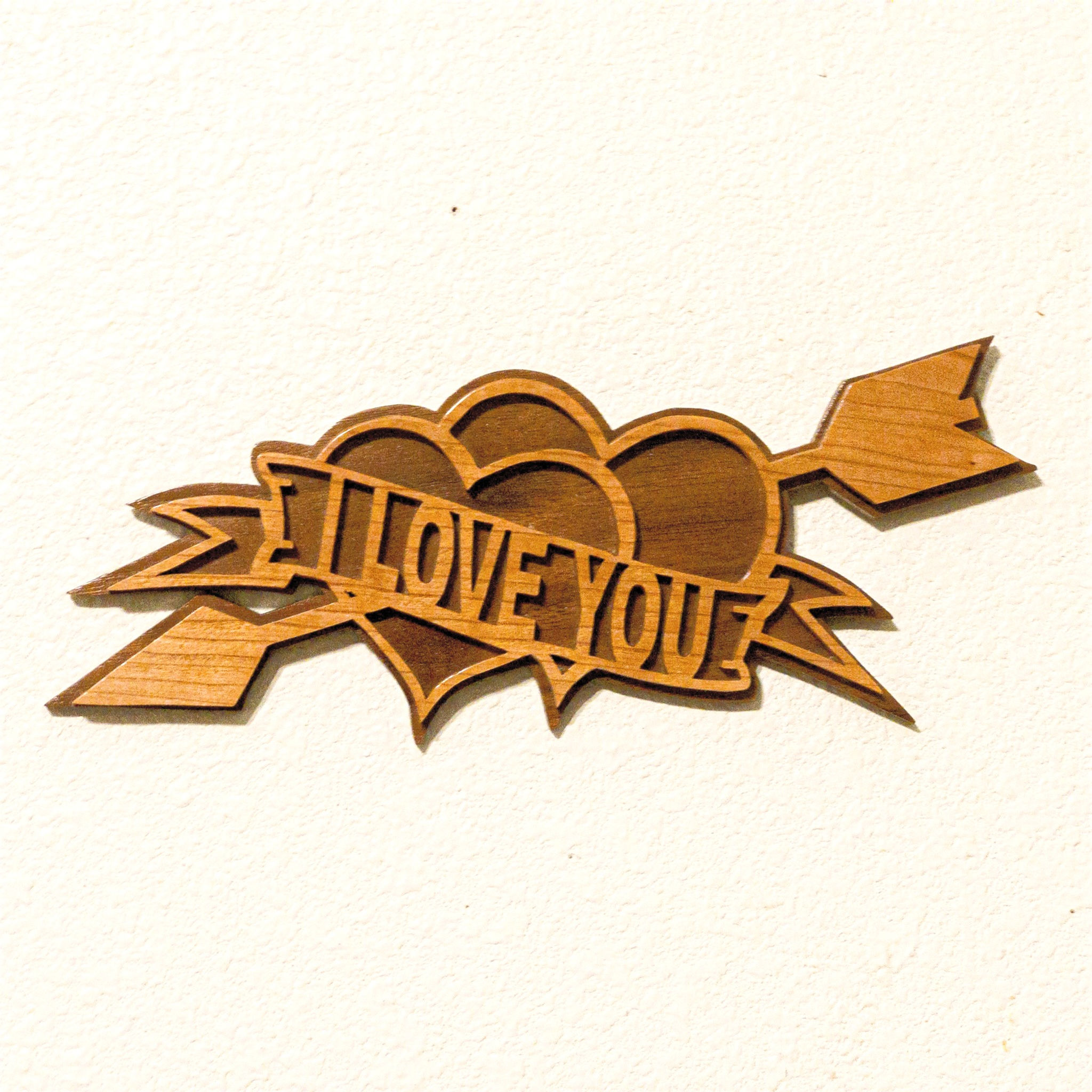 "I Love You" Double Heart Arrow