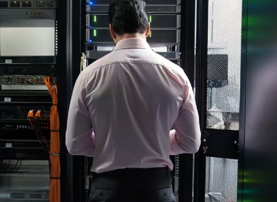 Jesse Hayes patching network and VLAN infrastructure at Eclat Hawthorn East