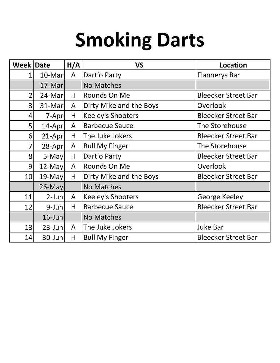Smoking Darts