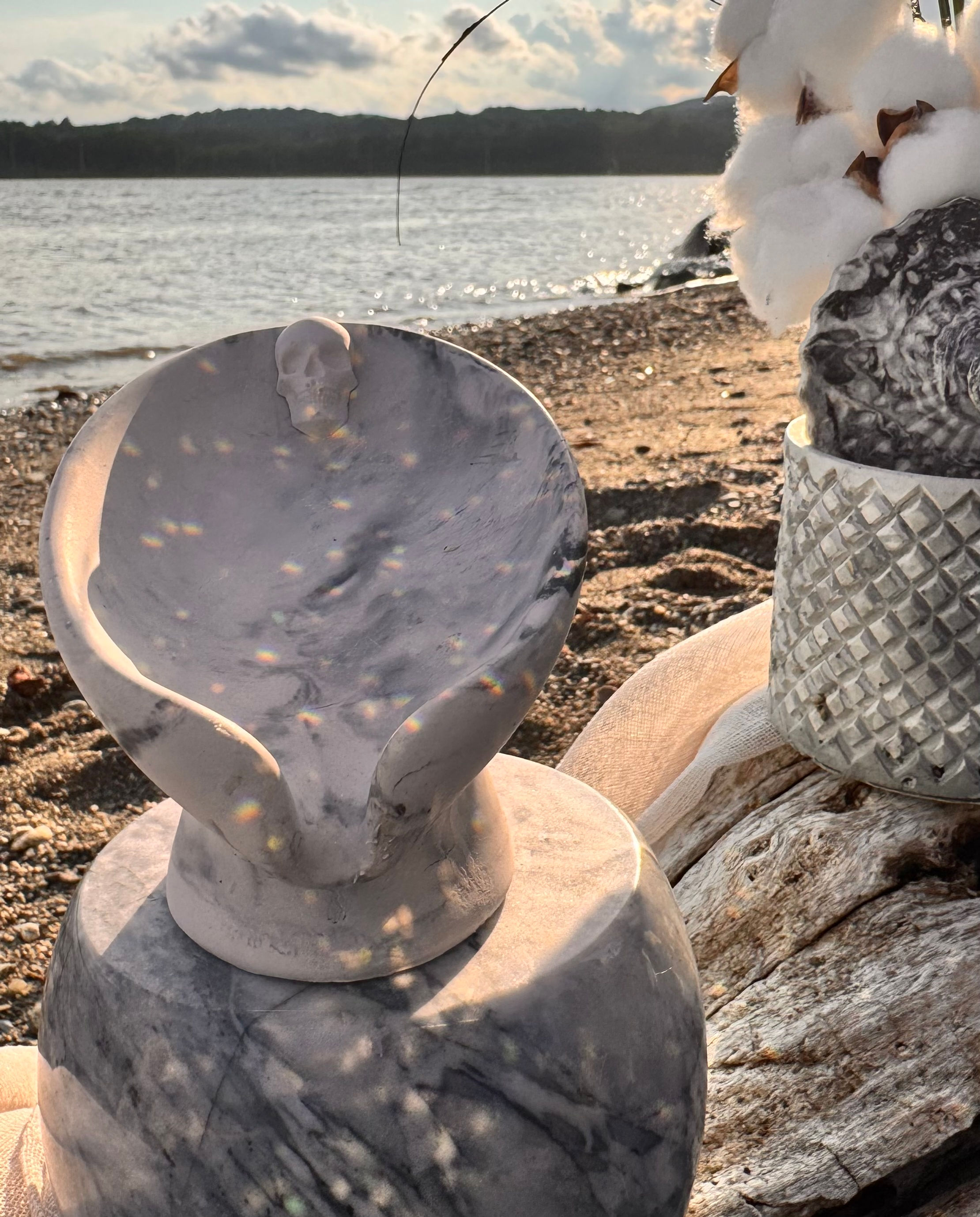 The Siren’s Keep – Limited Edition Skull Soap Dish – Marble Look Holder