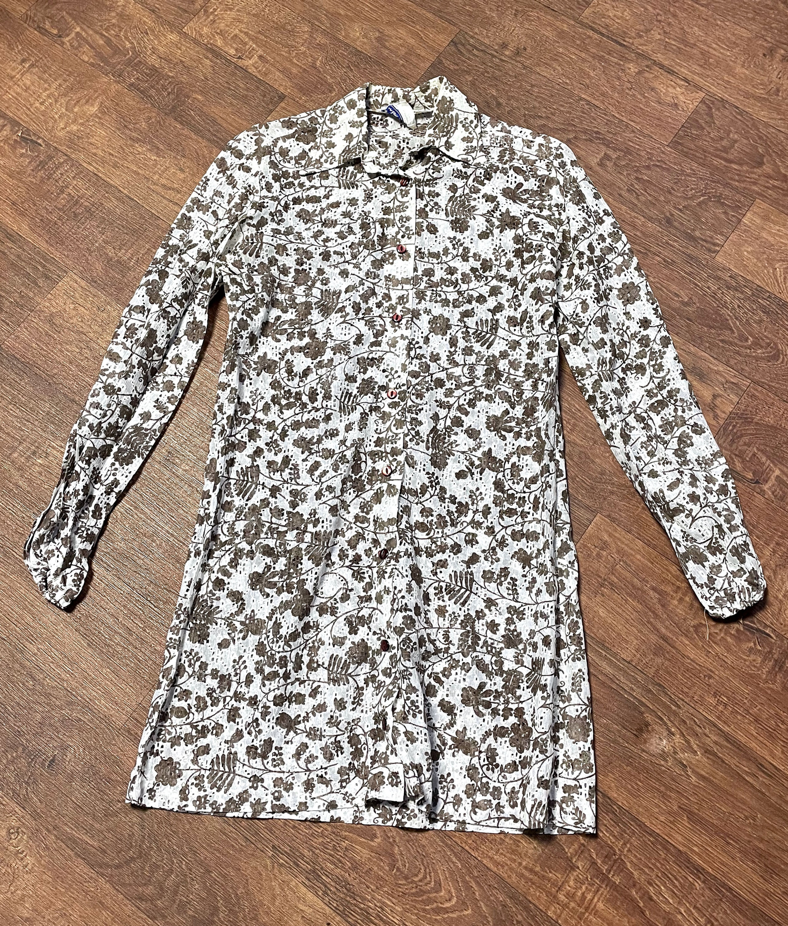 Vintage Broidery Anglais Shirt Dress | 1970s Dress | Vintage Clothing | 1970s Style