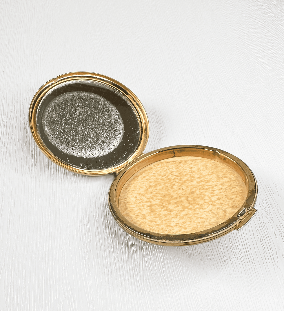 Thumbnail: 1950s Vintage Stratton Gold Floral Compact