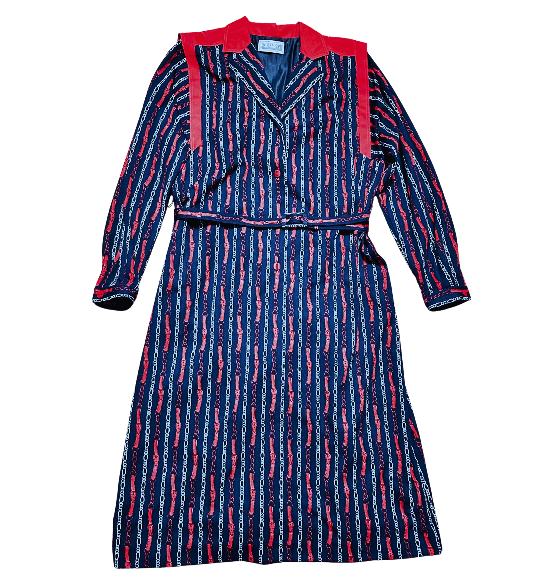 chain print dress vintage | vintage 1970s shirt dress | vintage clothes | 70s fashion