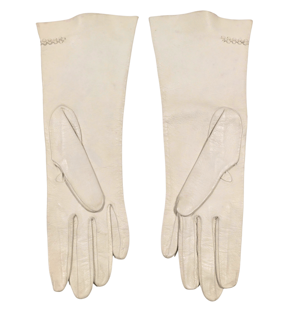 Vintage Leather Gloves | Cream Leather Gloves | Vintage Accessories | Vintage Style