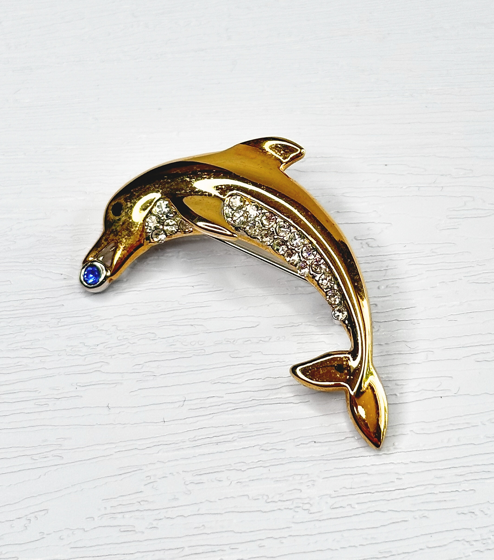Vintage Jumping Dolphin Brooch front view