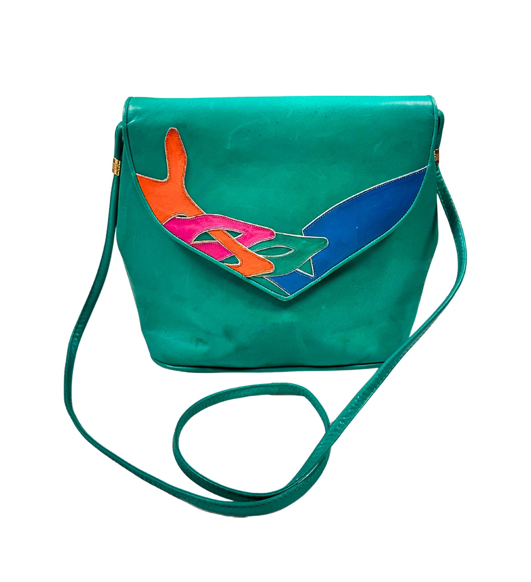 Vintage Shoulder Bag | 1980s Green Leather Bag | Vintage Style | Vintage Shop