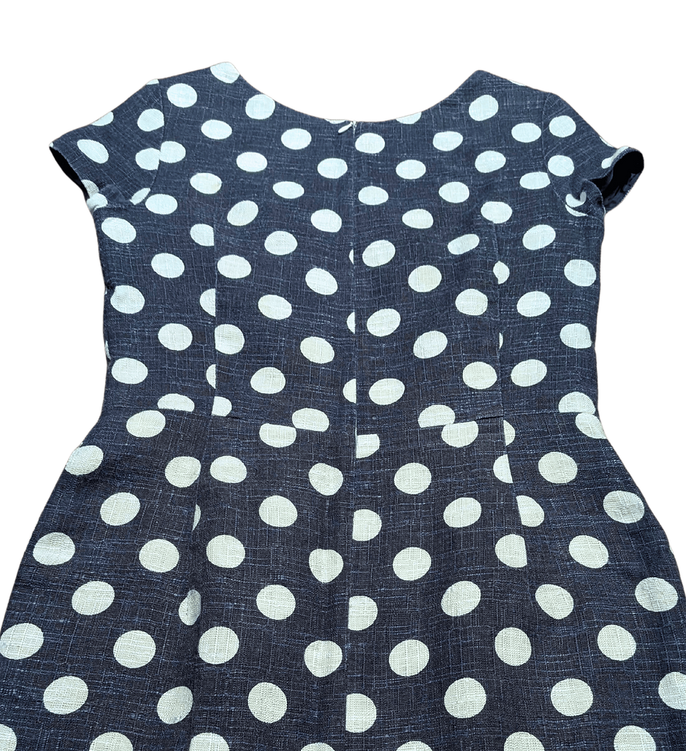 Thumbnail: vintage polka dot midi dress | Paul Costelloe Dressage | designer clothing | 90s fashion