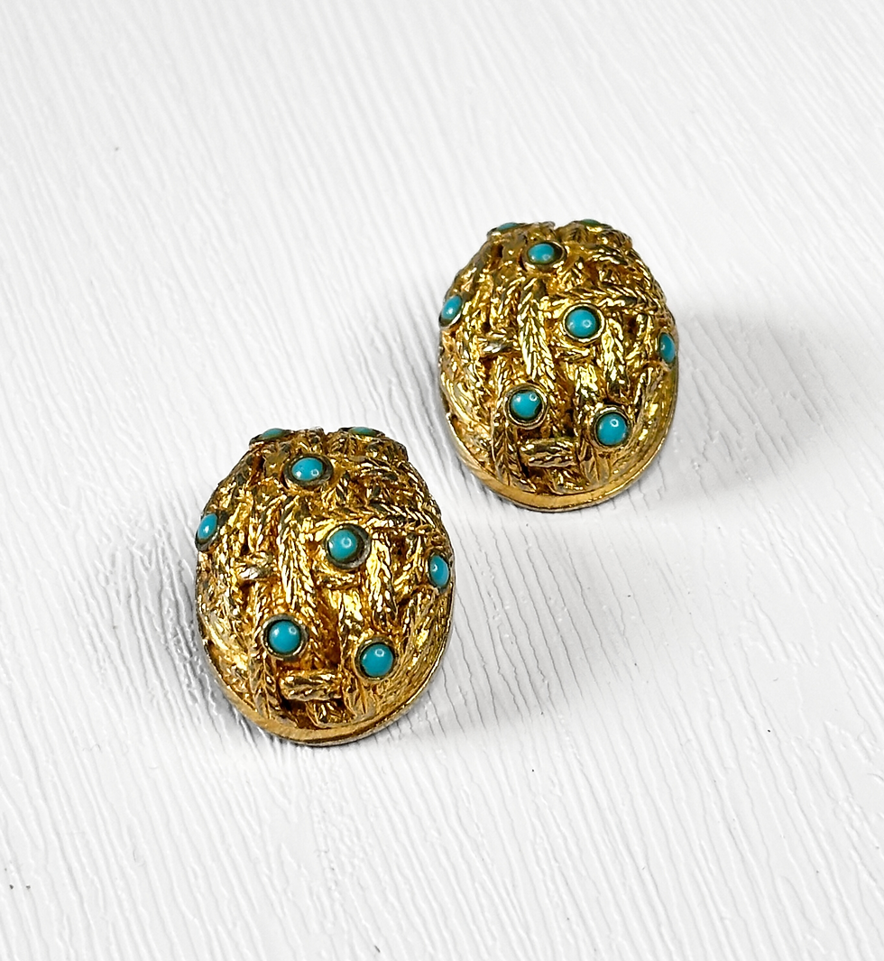 Thumbnail: 60s Jewellery | Charming 1960s Vintage Golden Nest Earrings
