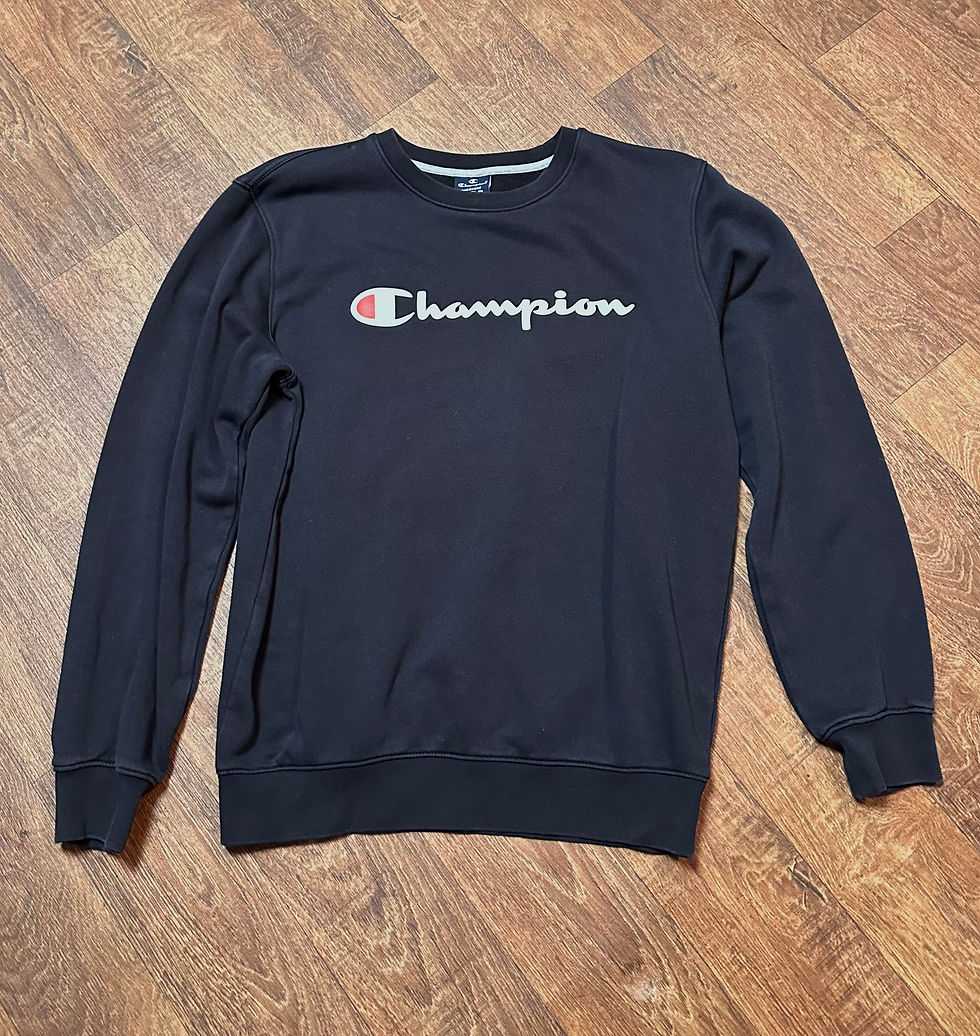 Retro Champion Logo Black Sweatshirt | Retro Sweater | Vintage Clothing | Retro Style