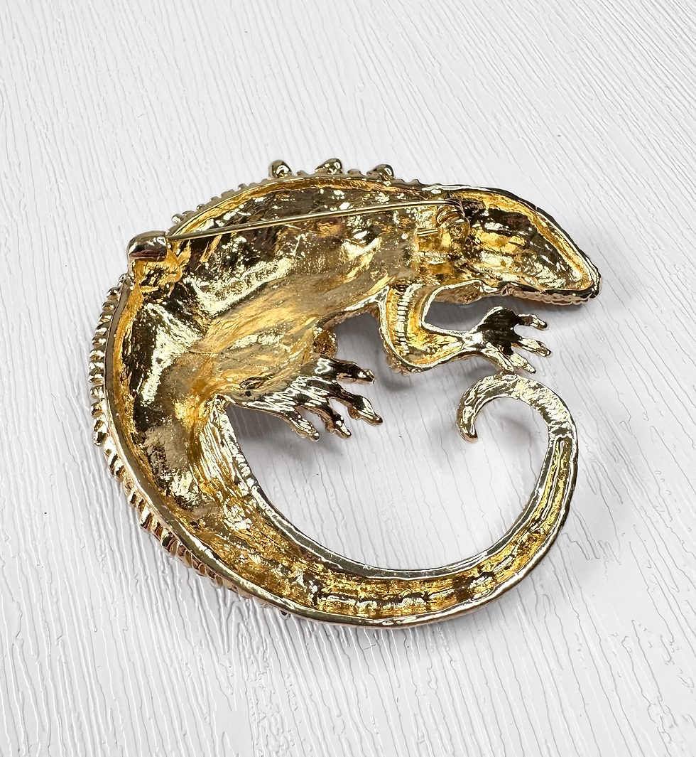 Thumbnail: Kitsch Brooch | Dramatic Vintage Modernist Chameleon Statement Brooch