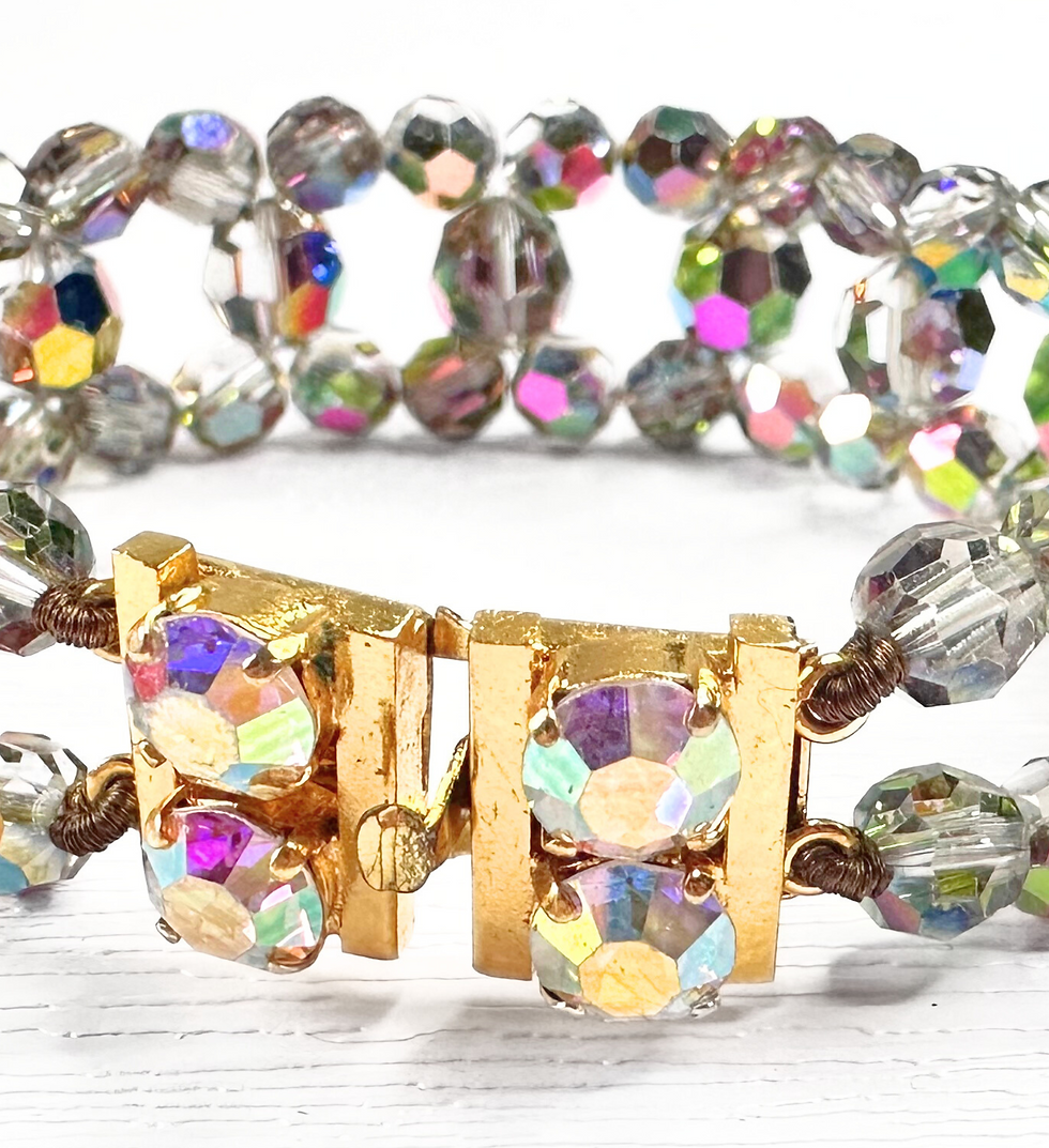 Thumbnail: Vintage Sparkle Bracelet | 40s/50s Vintage Rainbow Crystal Bracelet