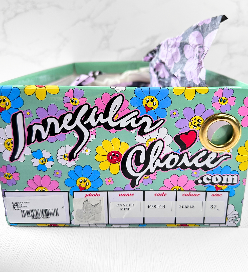 Thumbnail: Retro Irregular Choice 'On Your Mind' Purple Lace Up Shoes | Fashion History | Unique Shoes