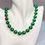 Thumbnail: 1960s Vintage Pearlised Green Bead Necklace