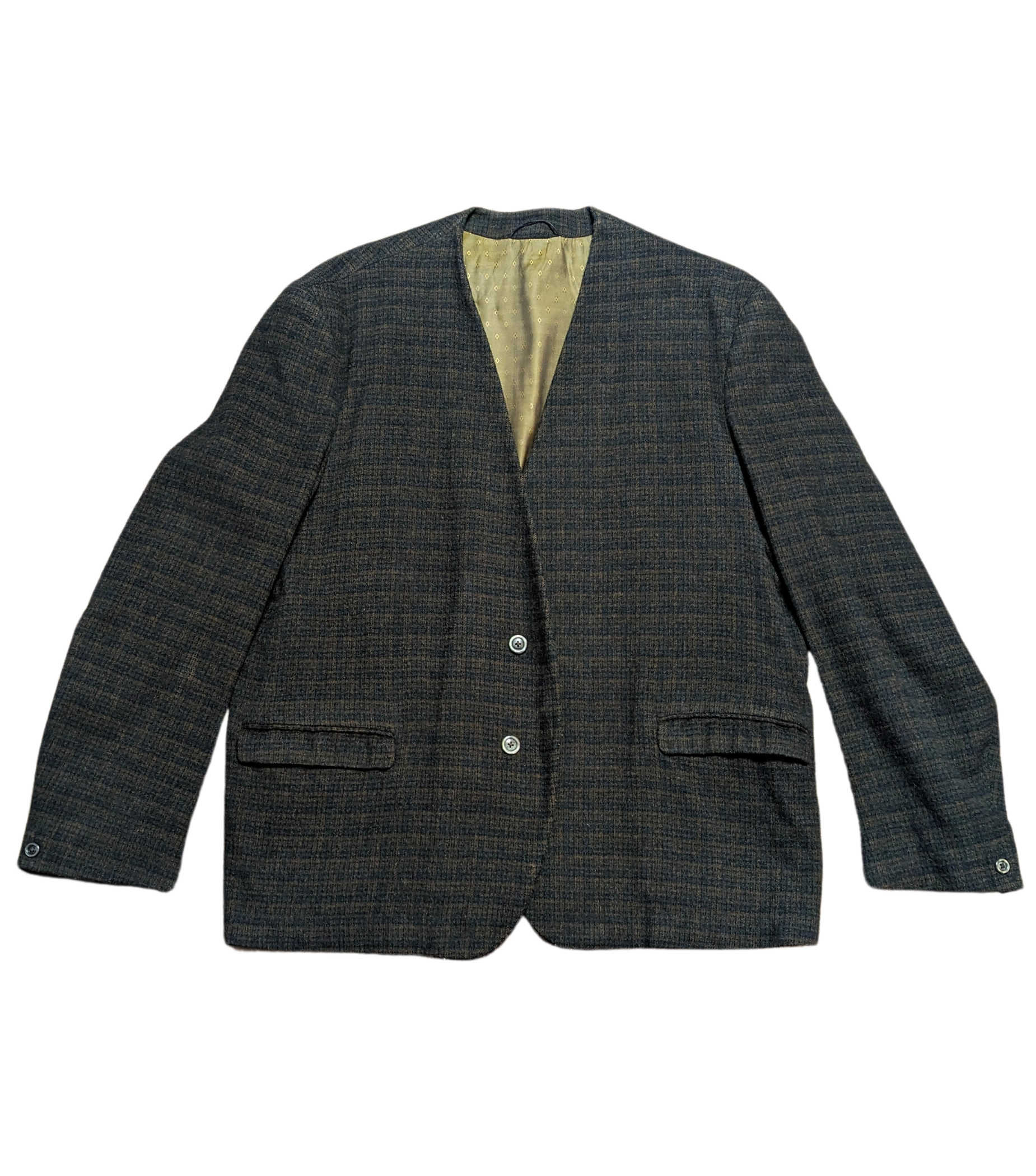Mens Vintage 1960s Rare Collarless Jacket | Vintage Jacket | Vintage Clothing