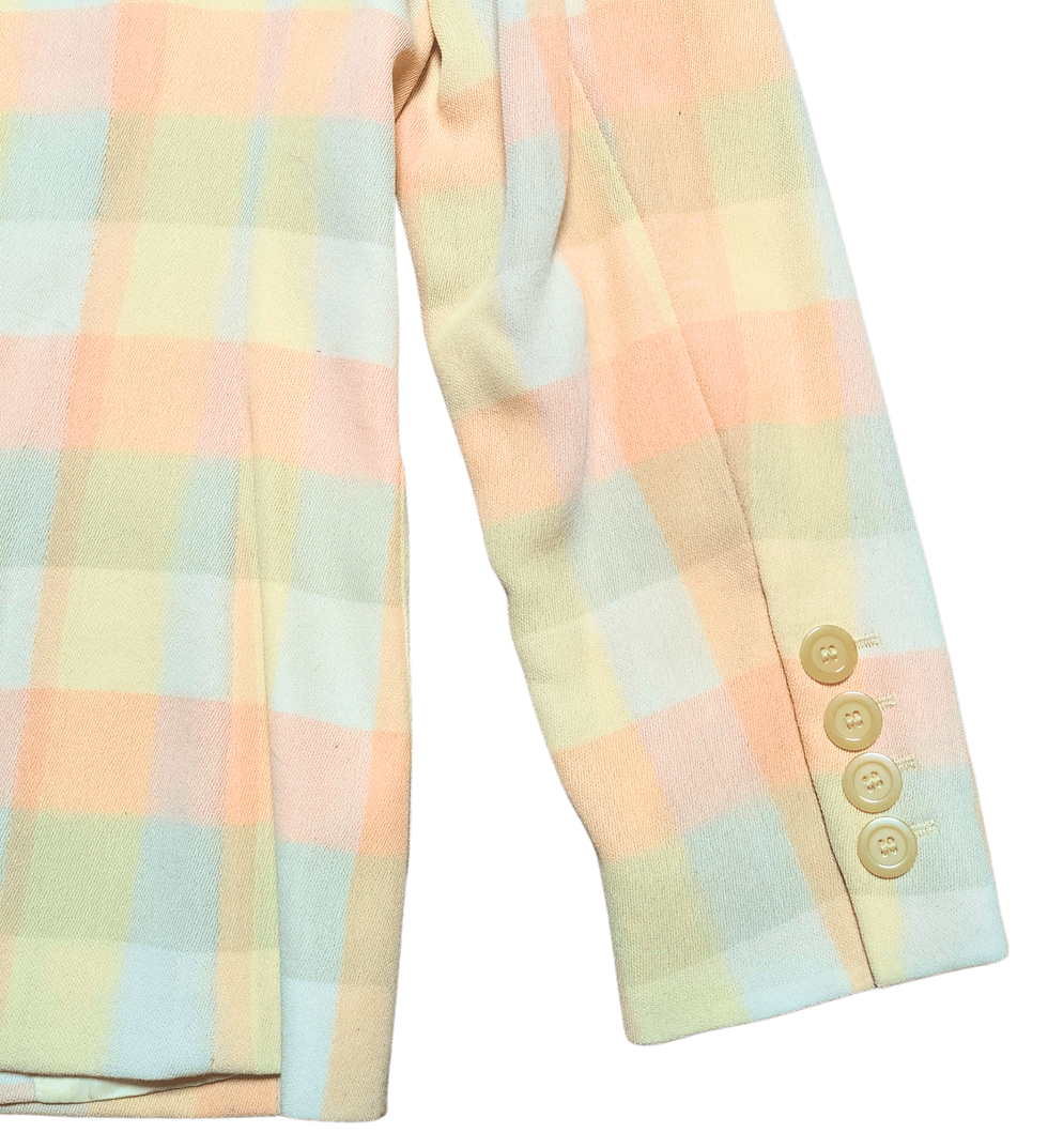 Thumbnail: 1980s designer jacket | pastel check wool jacket | wool blazer | unique fashion