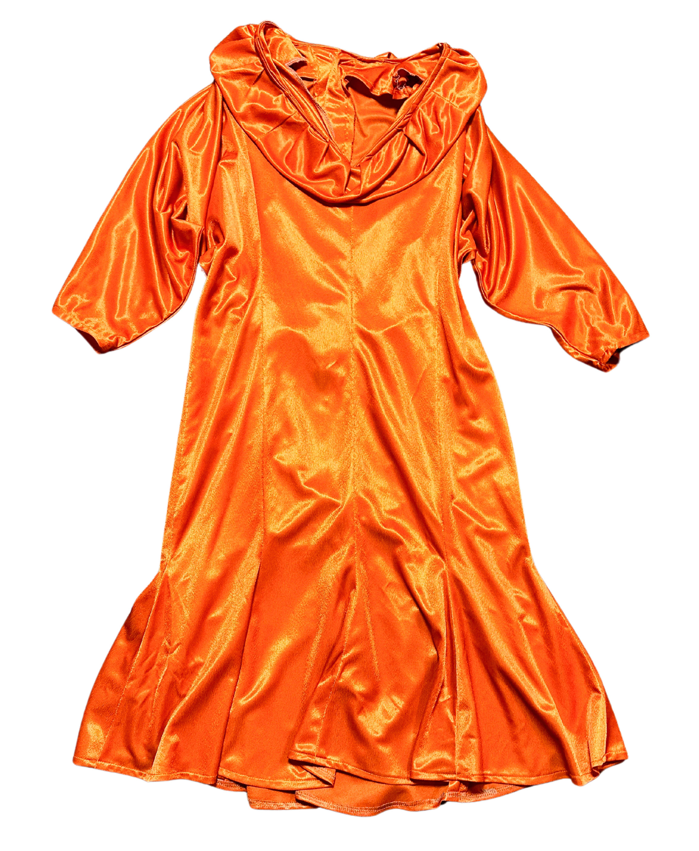 Vintage Dress | 1970s vintage orange shimmer party dress full view