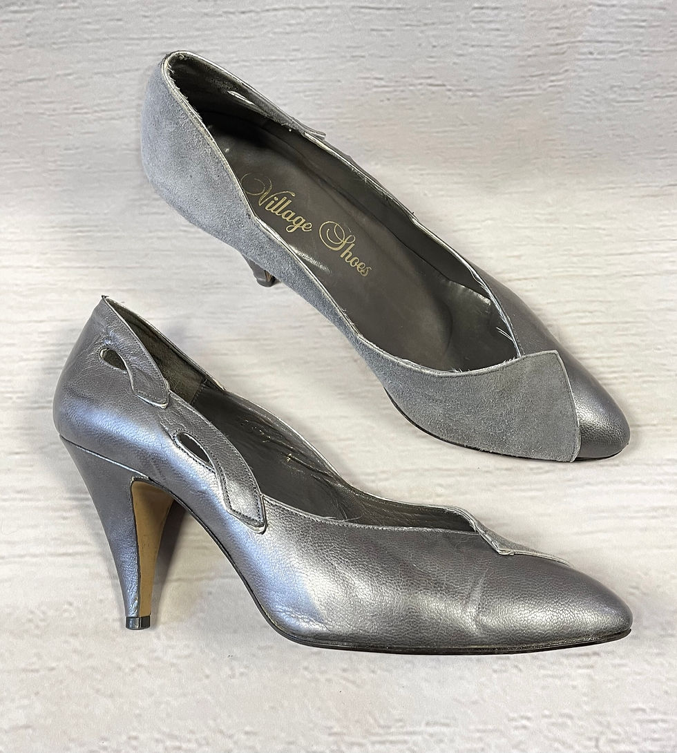 Thumbnail: Vintage Leather Stilettos | Vintage Shoes | Unique Stilettos | 1980s Style
