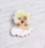Vintage Inspired Marilyn Monroe Acrylic Brooch front view