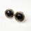 Thumbnail: 1980s Vintage Black & Gold Circle Earrings front view