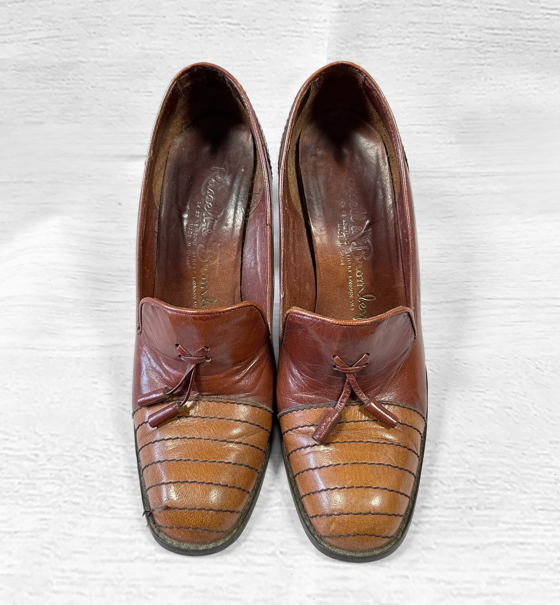 1970s Vintage Russell & Bromley Heeled Loafers | Vintage Shoes | 1970s Style | Unique Shoes