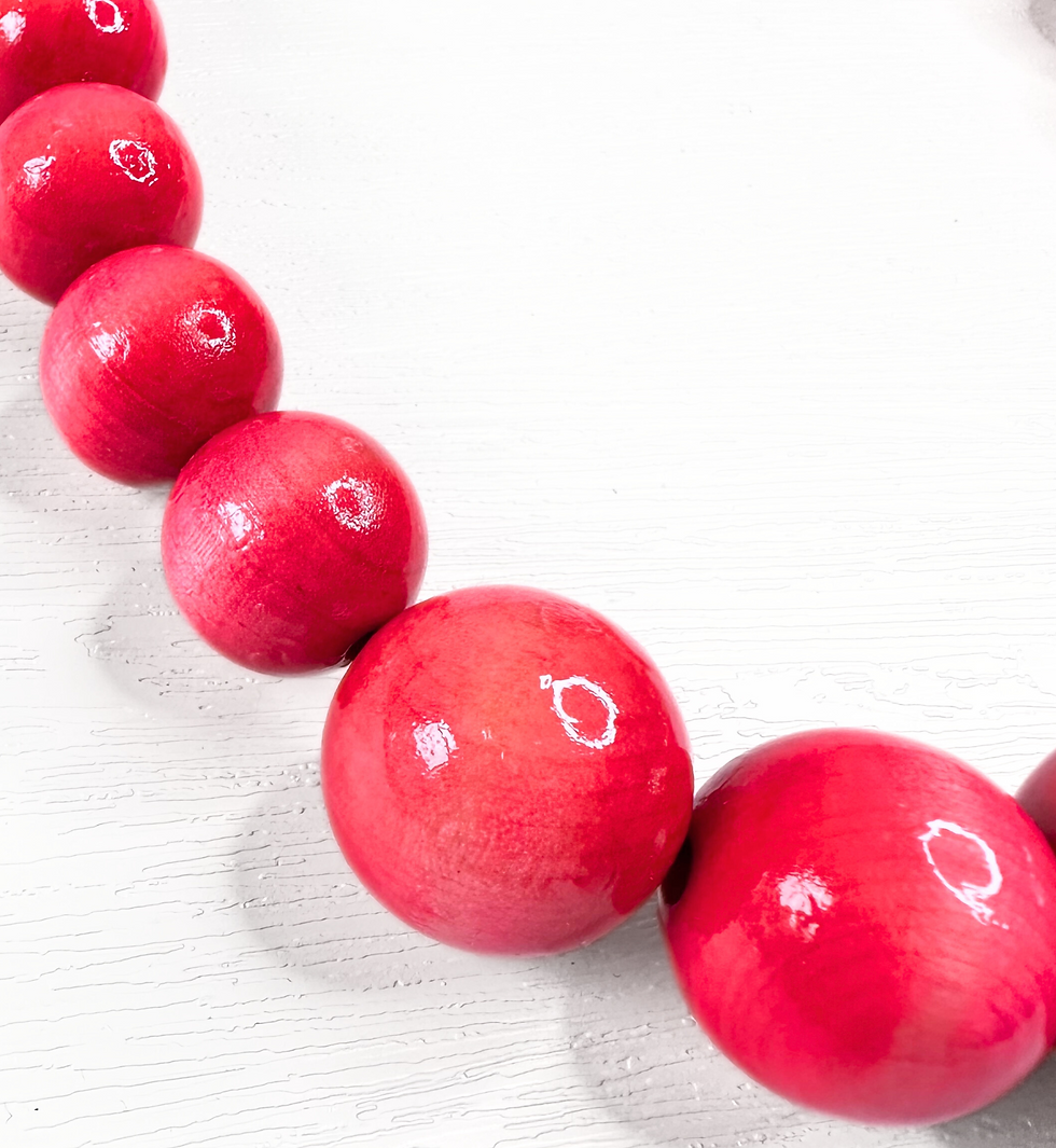 Thumbnail: Vintage 60s Necklace | 1960s Vintage Chunky Pink Wooden Beads
