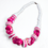 Thumbnail: close up of vintage necklace featuring faceted pink beads and white disc spacers