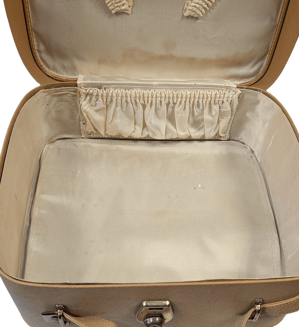 Thumbnail: Vintage Tan Train Case | 1960s Vanity Case | Vintage Collectables | Retro Shop