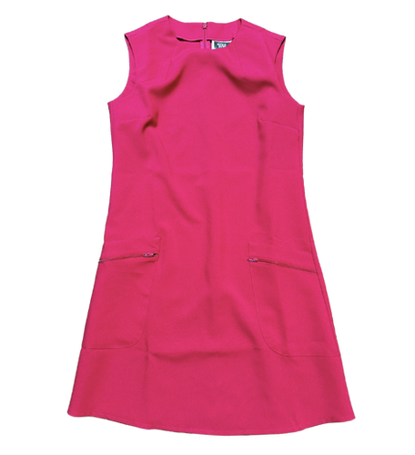 Vintage Dress Retro 1960s Style Deep Red Shift Dress Size 10