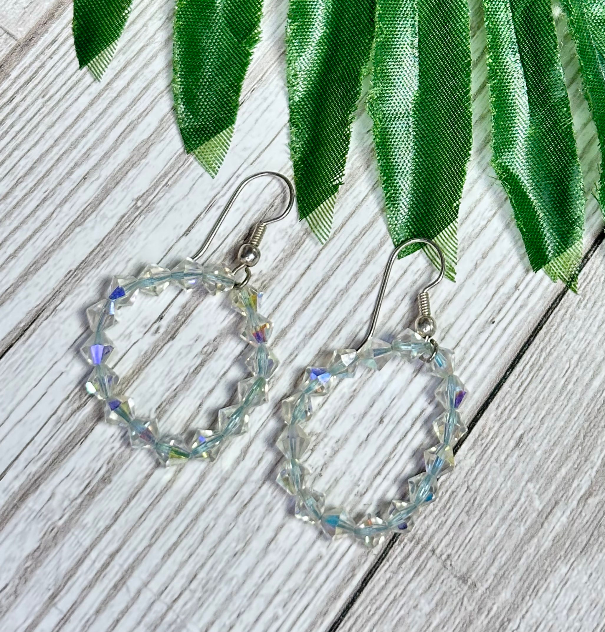 1950s Vintage Irridescent Bead Earrings