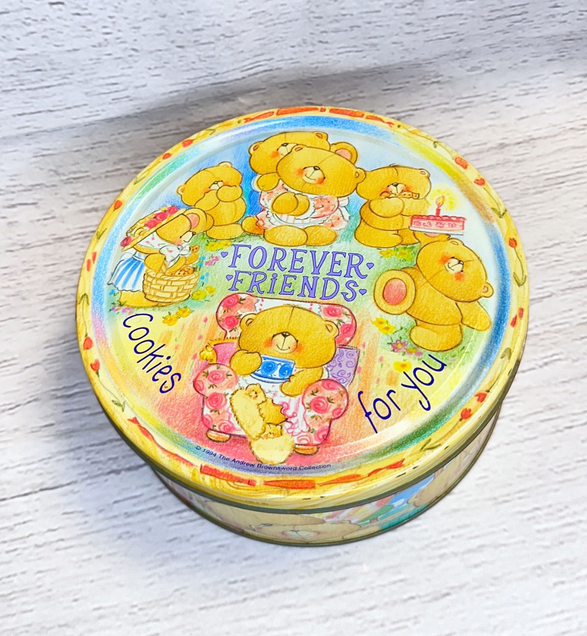 Vintage Forever Friends Cookie Tin | Retro Tins | Vintage Collectibles | Vintage Props