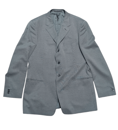 Mens Vintage Armani Collezioni Grey Textured Wool Blend Suit 42/38