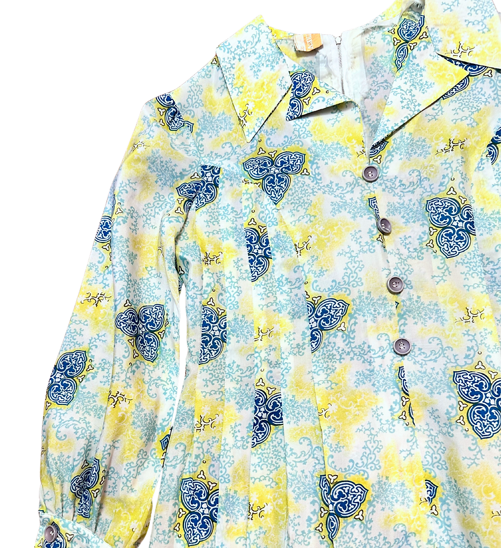 Thumbnail: Vintage Tunic Dress | Psychedelic Fashion | 1970s Trevira Dress | Folk Style