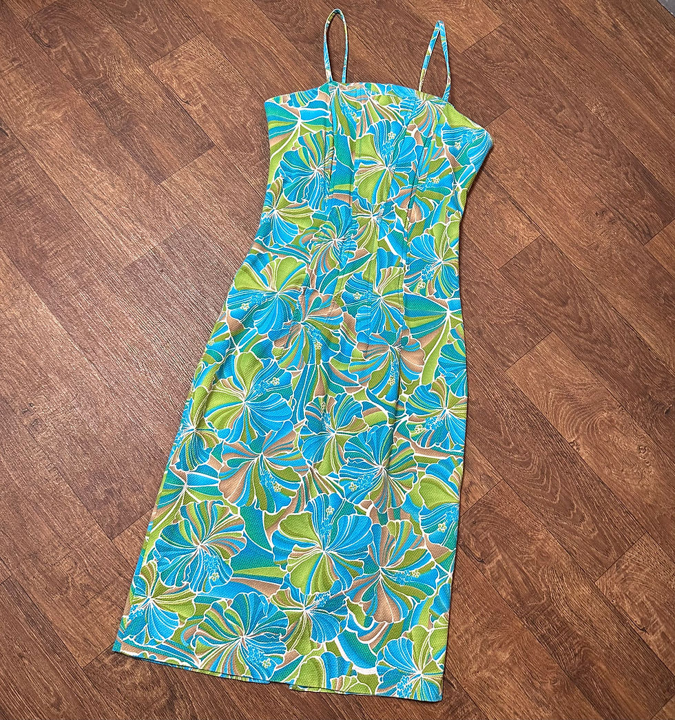 Designer Vintage Masnada Aqua Pencil Dress | Vintage Dress | Vintage Clothing