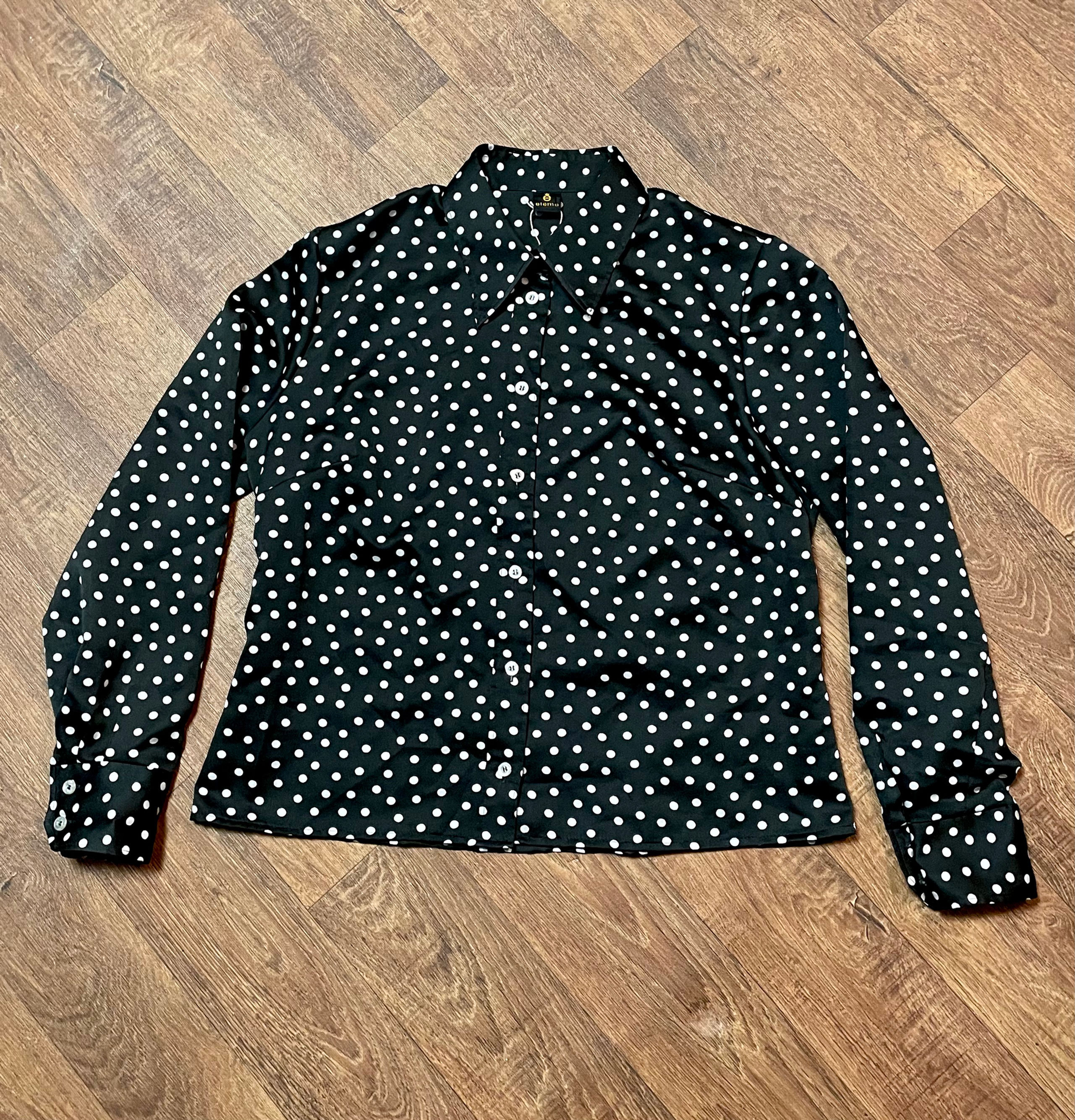 Vintage Shirt | 1970s Polka Dot Shirt | Vintage Clothing | 1970s Fashion
