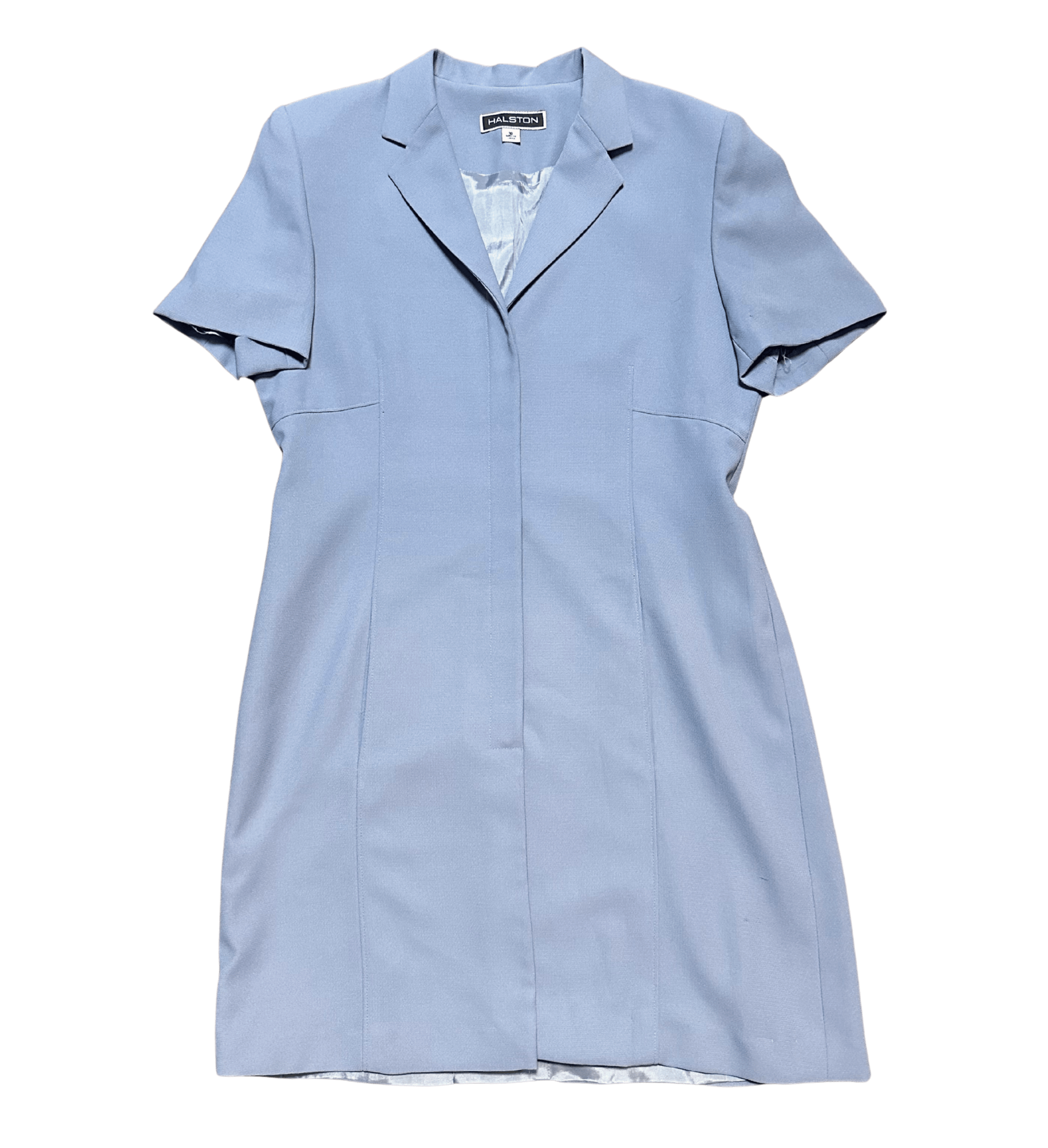 vintage Halston dress | powder blue blazer dress | vintage clothing | retro fashion