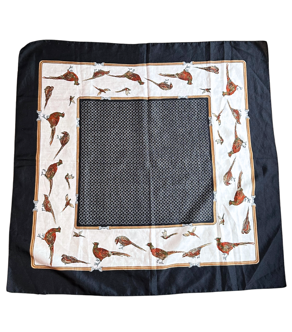 Vintage Scarf | Vintage Pheasant Print Scarf | Vintage Style | Unique Vintage