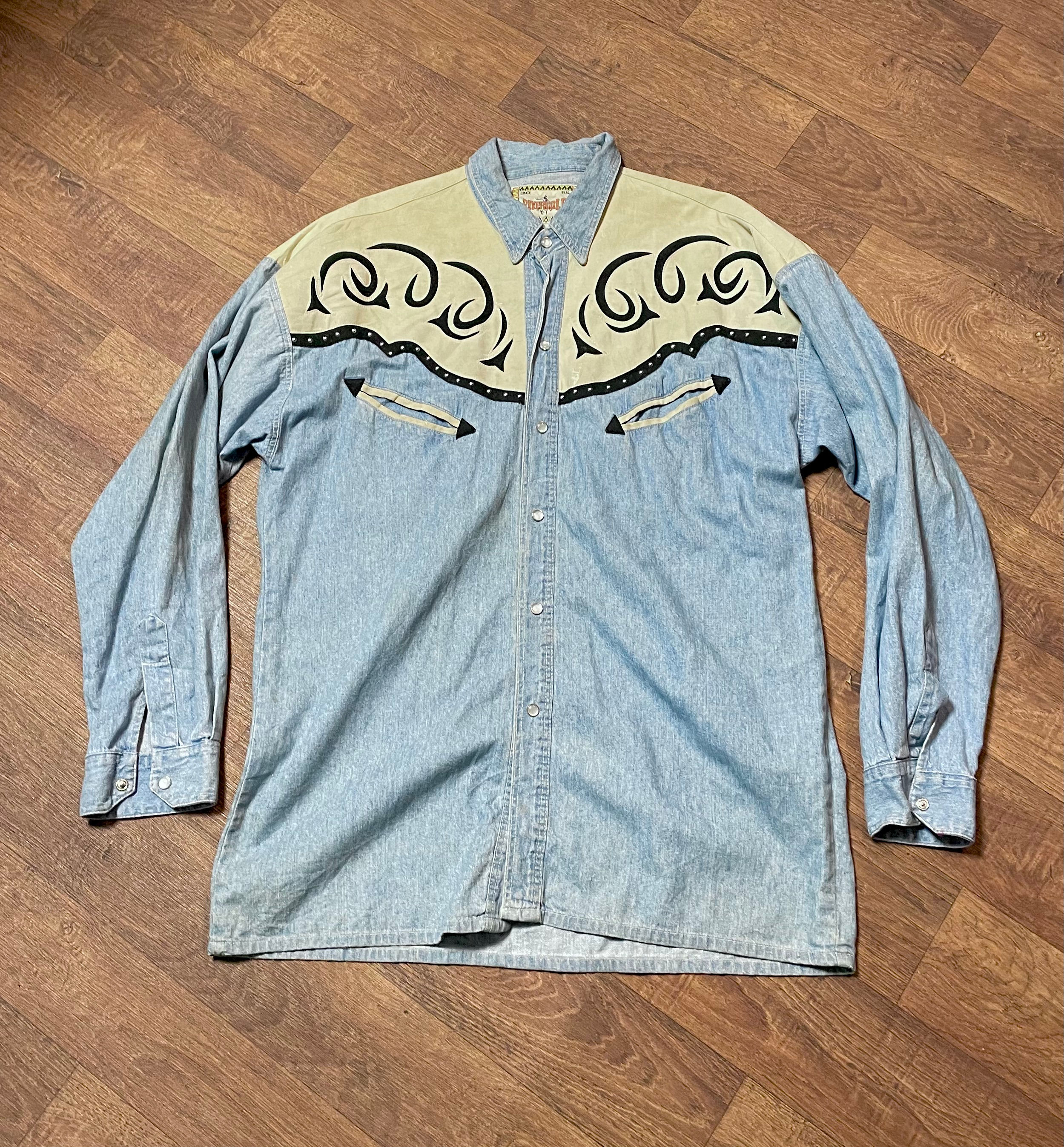 Vintage Denim Shirt | Retro Western Shirt | Mens Clothing | Vintage Fashion