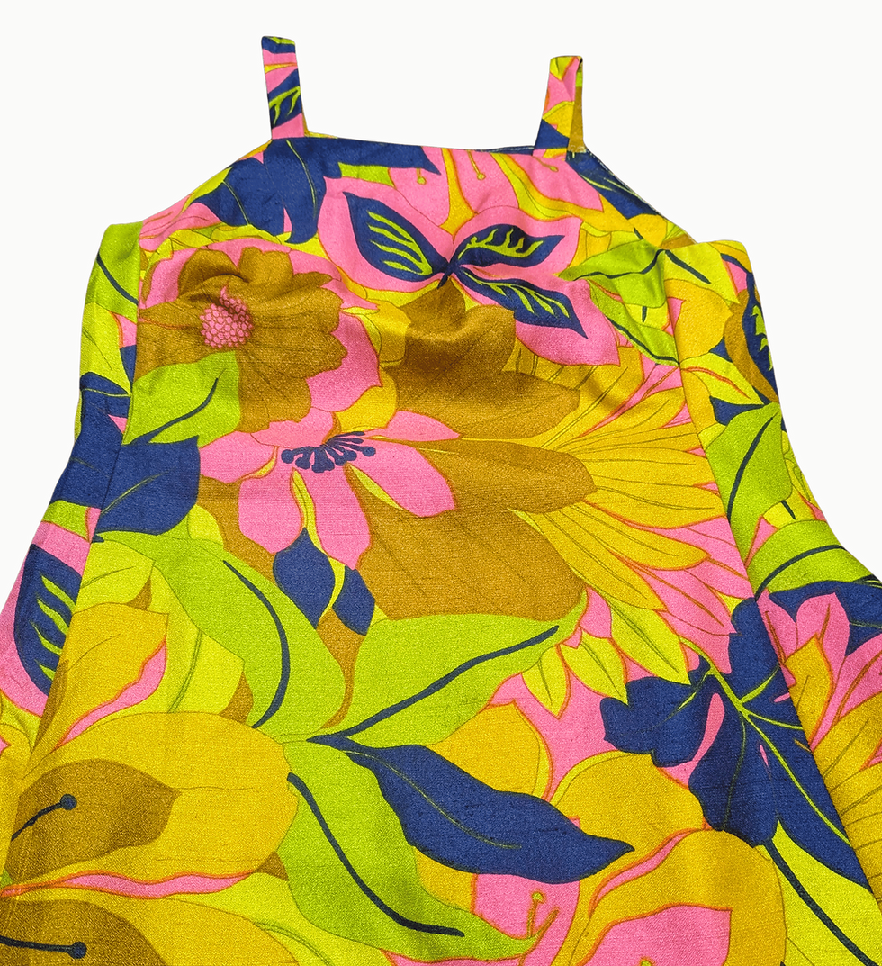 Tropical Print Maxi Dress | Vintage Dress | Vintage Clothing | 1970s Fashion