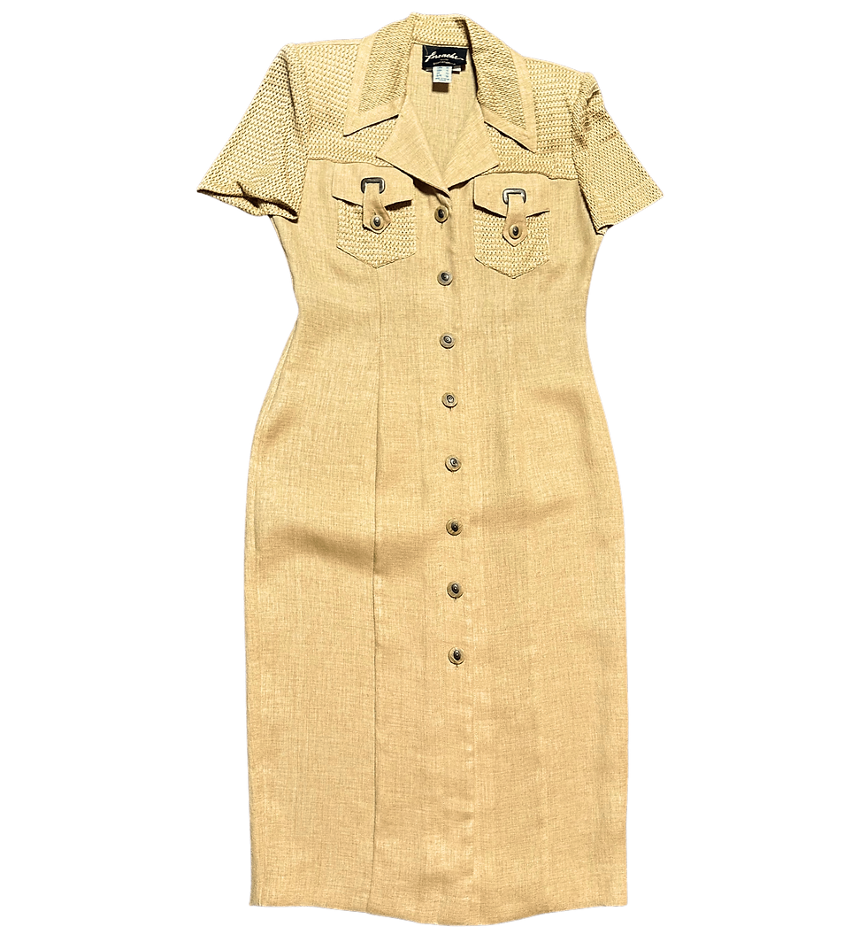 Vintage Farouche by Lori Weidner Mustard Yellow Dress | Fashion History | Vintage Clothing