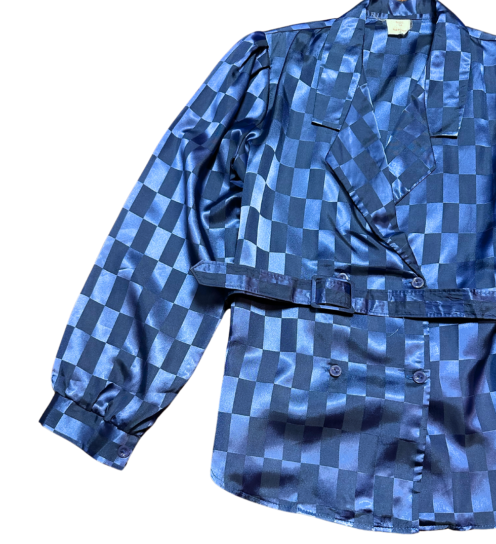 Thumbnail: 1980s Belted Blouse | Made in England Clothing | Retro Clothes | 80s Style