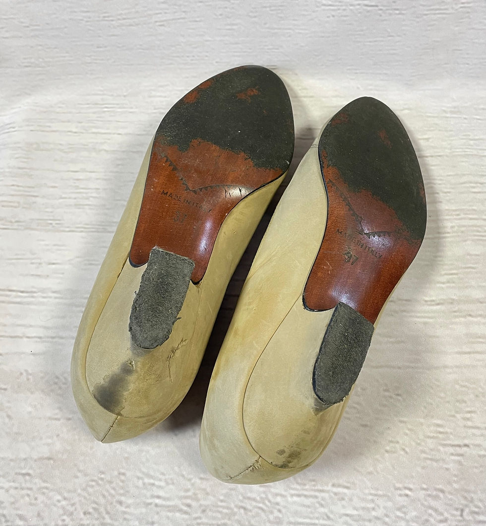 Thumbnail: Vintage Shoes | 1990s Court Shoes | Laura Ashley Shoes | Taupe Suede Shoes