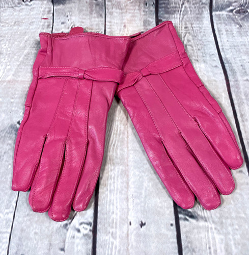 VTG made In Italy Leather Gloves Pink 7 main image 1