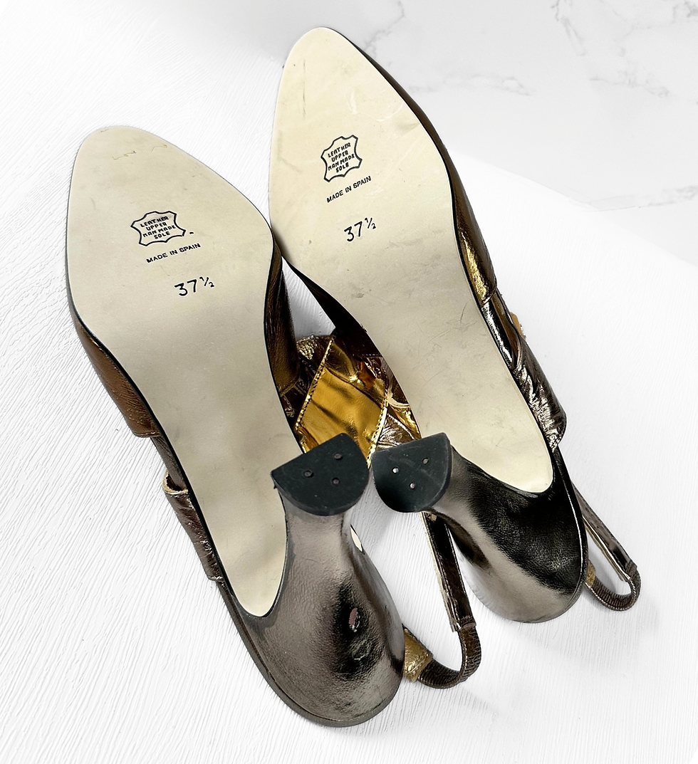Thumbnail: Vintage Shoes | Vintage Metallic Heels | Unique Vintage | Vintage Fashion