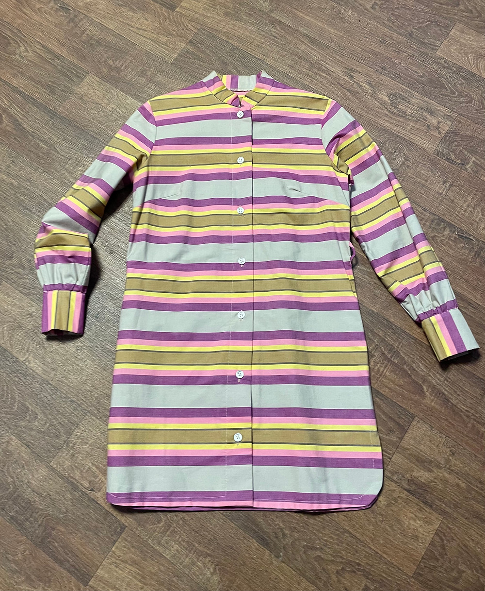 1960s Vintage Striped Mini Mod Dress Size 10/12