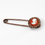 Thumbnail: Vintage Copper Cameo Safety Pin Brooch front view