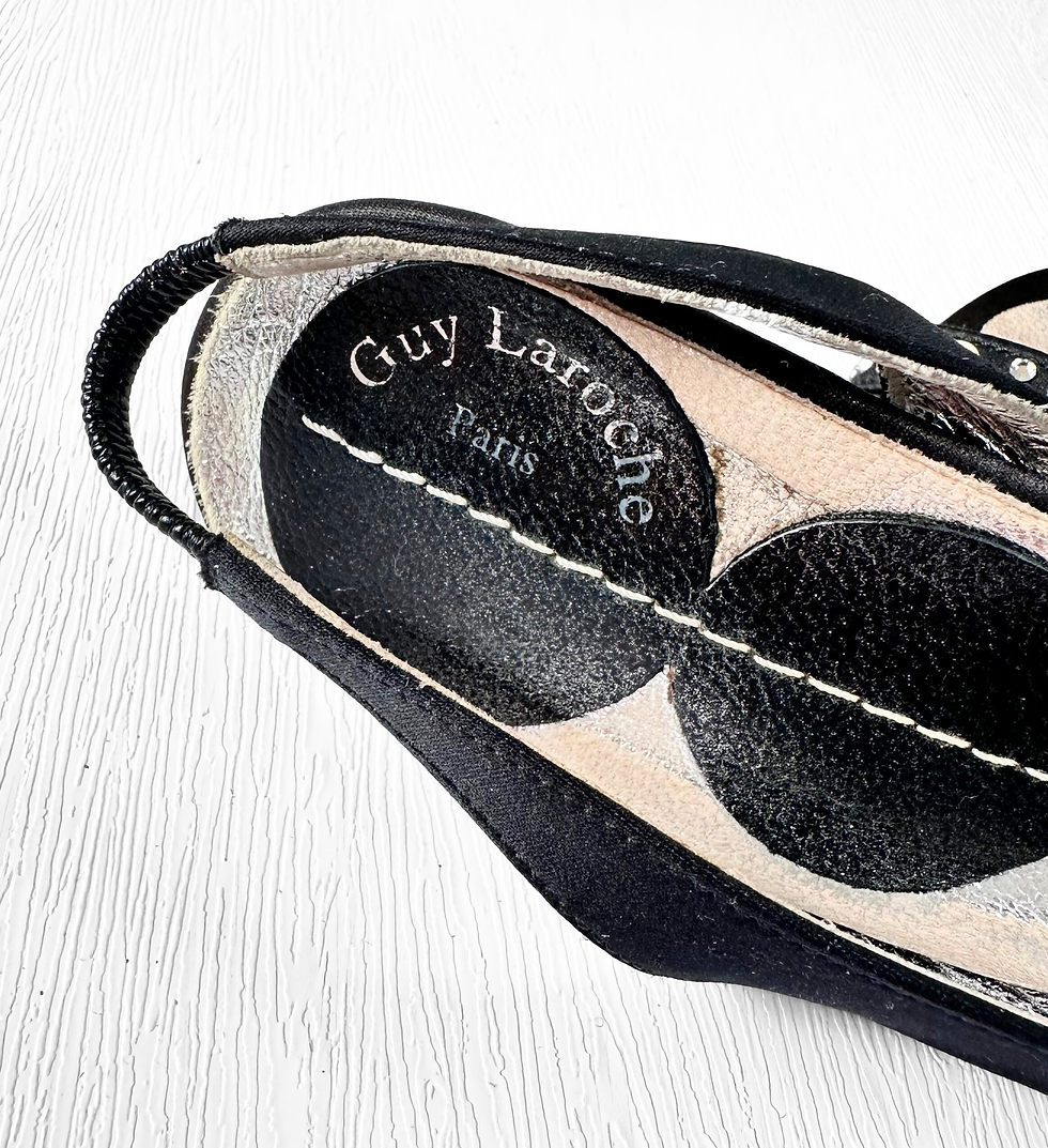 Thumbnail: Designer Shoes | Vintage Guy Laroche Strappy Stiletto Heels UK4|Eur 37