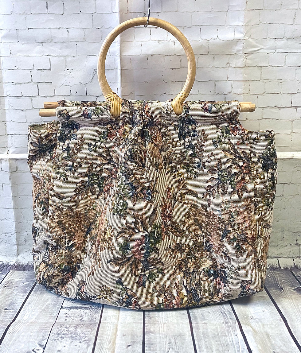 Large Vintage Tapestry/Carpet Pouch Bag