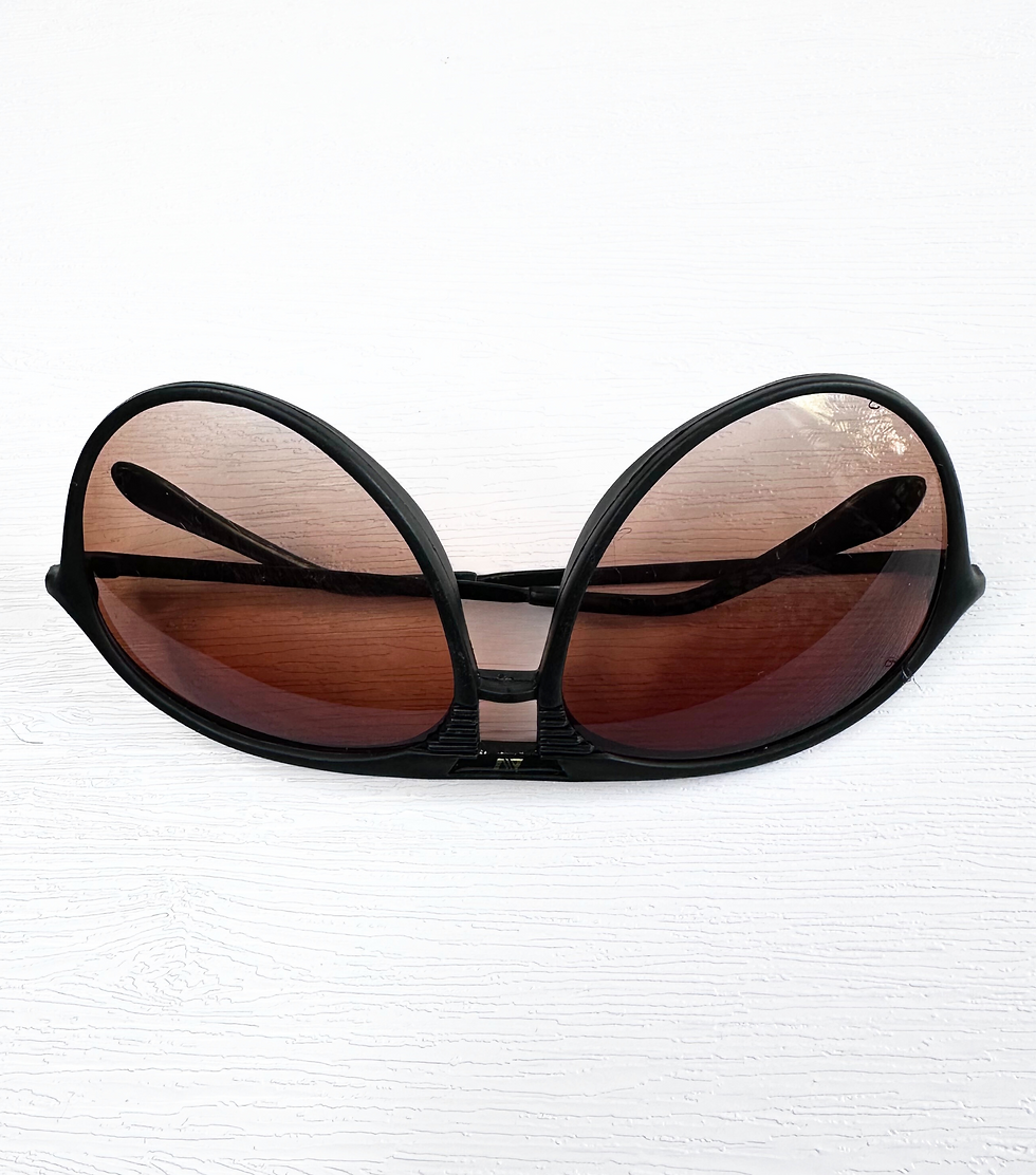Thumbnail: Vintage Black Aviator Teardrop Sunglasses alt view